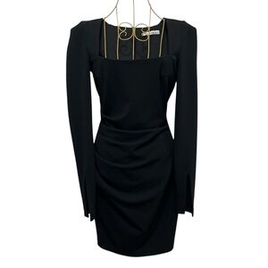EFFIE KATZ Donna Dress Long Sleeve Ruched Mini Size XS